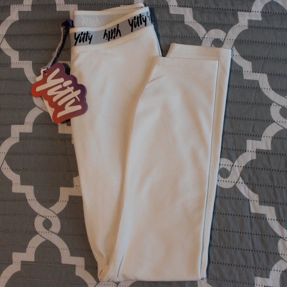 Yitty Major Label Shaping High Waist Logo Leggings 7/8 White Size 2 - 4 / XS